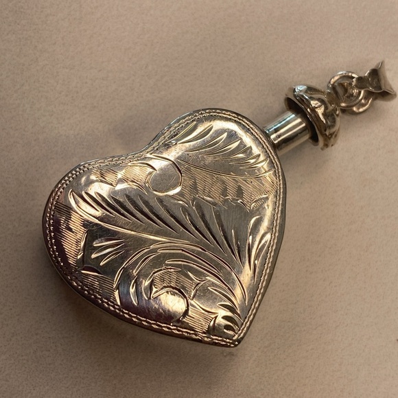 Antique vintage 50's sterling silver 925 perfume poison pendant - Picture 2 of 9